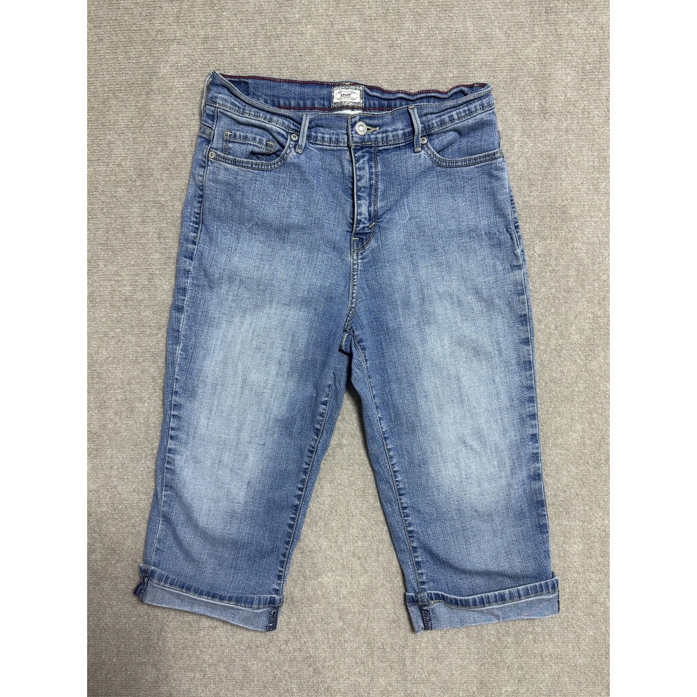 Levis 512 Capri Jeans Womens 12 Blue Perfectly‎ Slimming Stretch Denim Mid Rise